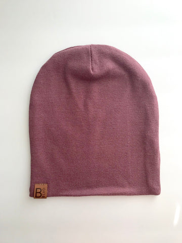 Pale Plum Ribbed Bambeanie